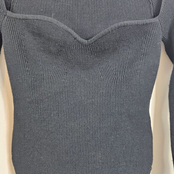 Modern Citizen Ribbed Knit Long Sleeves Sweater in Black - Size M - Picture 8 of 11